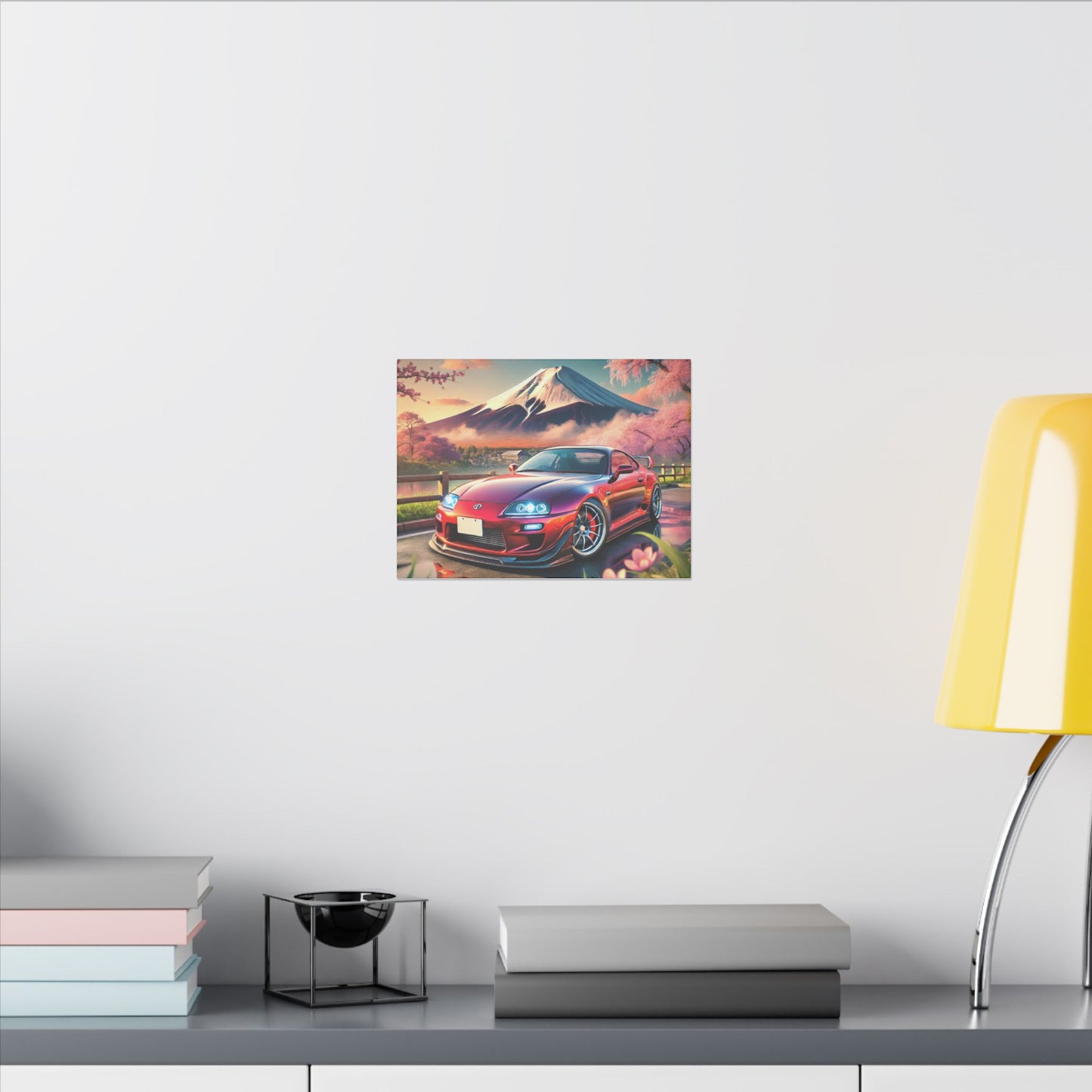 Canvas Print - Japanese Car with Mount Fuji Design