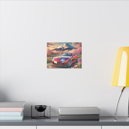 Canvas Print - Japanese Car with Mount Fuji Design