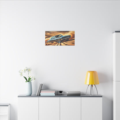 Canvas Wall Art - American Muscle Car Drifting in the Desert