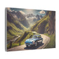 Canvas Art Print - Classic Car in the Mountains Roads