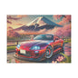 Canvas Print - Japanese Car with Mount Fuji Design