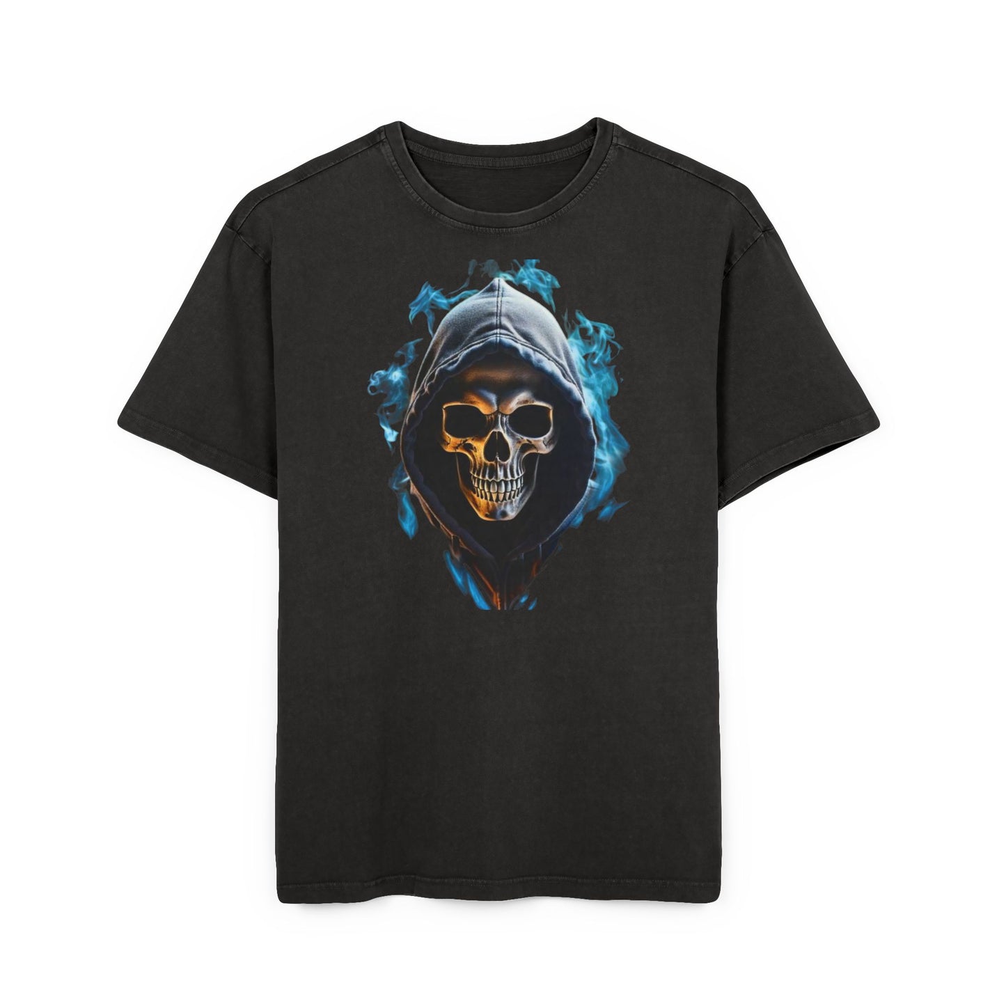 Oversize Tee with Skull Hoodie Design