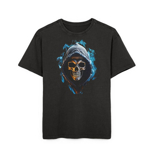Oversize Tee with Skull Hoodie Design