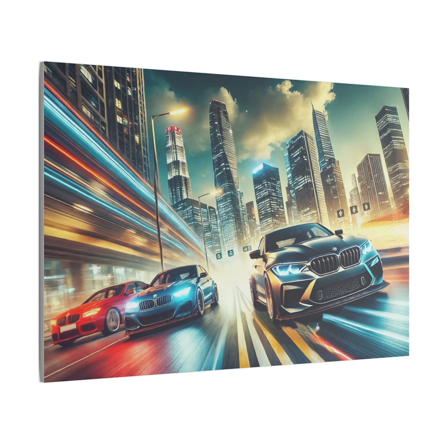 Canvas Print German Cars Racing on Streets Wall Art Decor