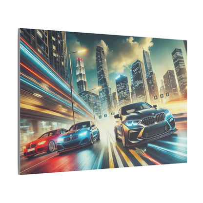 Canvas Print German Cars Racing on Streets Wall Art Decor