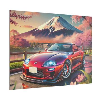 Canvas Print - Japanese Car with Mount Fuji Design