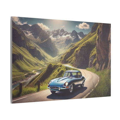 Canvas Art Print - Classic Car in the Mountains Roads