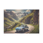 Canvas Art Print - Classic Car in the Mountains Roads