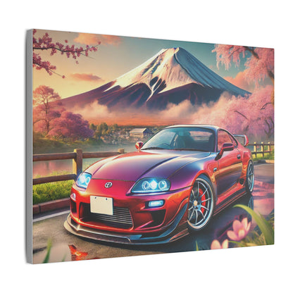 Canvas Print - Japanese Car with Mount Fuji Design