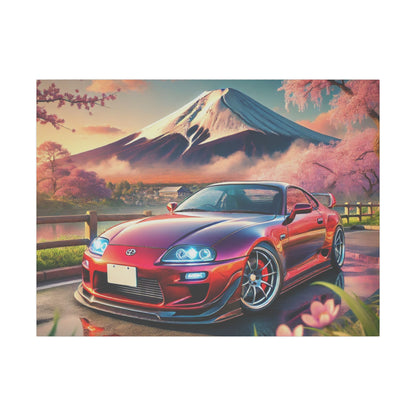 Canvas Print - Japanese Car with Mount Fuji Design