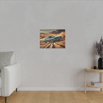 Canvas Wall Art - American Muscle Car Drifting in the Desert