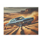 Canvas Wall Art - American Muscle Car Drifting in the Desert