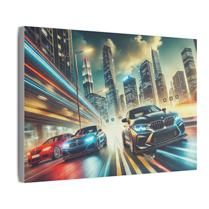 Canvas Print German Cars Racing on Streets Wall Art Decor