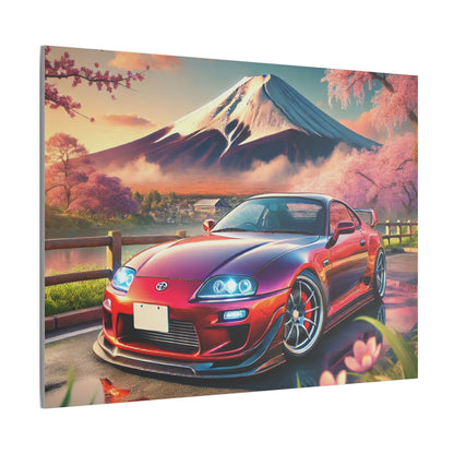 Canvas Print - Japanese Car with Mount Fuji Design