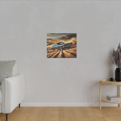 Canvas Wall Art - American Muscle Car Drifting in the Desert