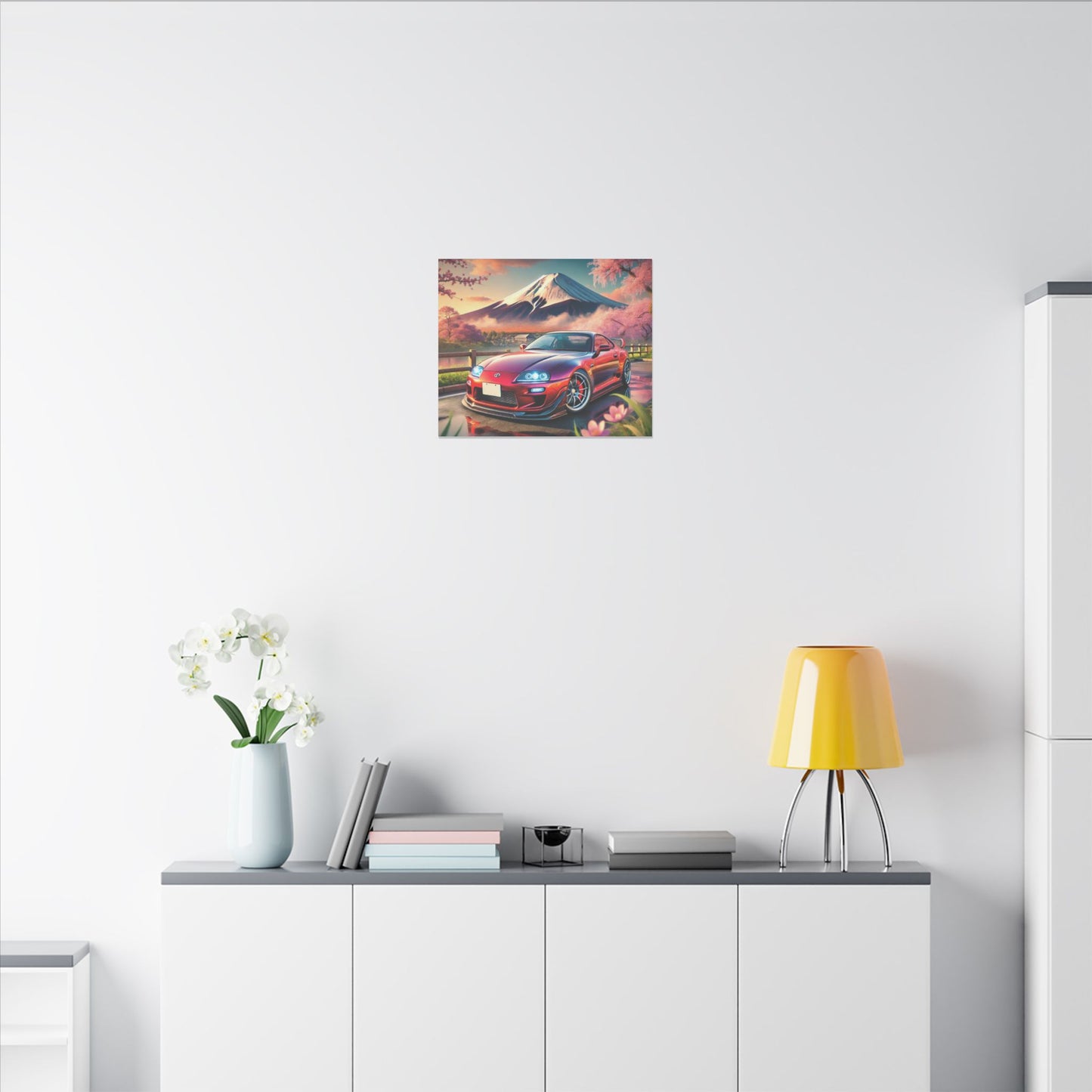 Canvas Print - Japanese Car with Mount Fuji Design