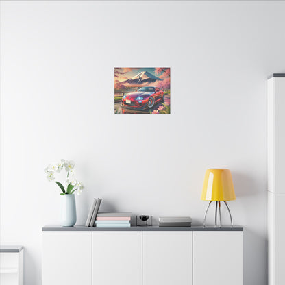 Canvas Print - Japanese Car with Mount Fuji Design