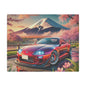 Canvas Print - Japanese Car with Mount Fuji Design