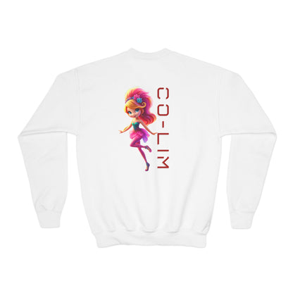 Girls Crewneck Sweatshirt with Colorful Design | Trendy Streetwear